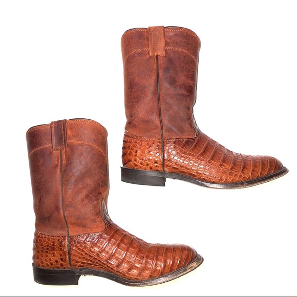 LARRY MAHAN EXOTIC LEATHER WESTERN BOOTS - Picture 8 of 8
